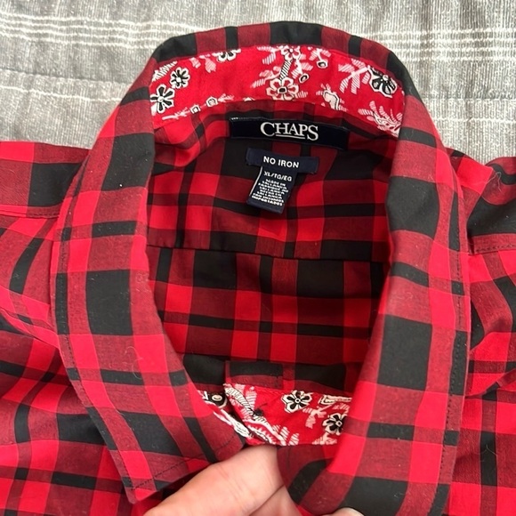⭐️Chaps,Ralph Lauren,Top Buffalo Plaid,No-Iron Blouse,Paisley Trim Shirt,Size XL - Picture 14 of 15